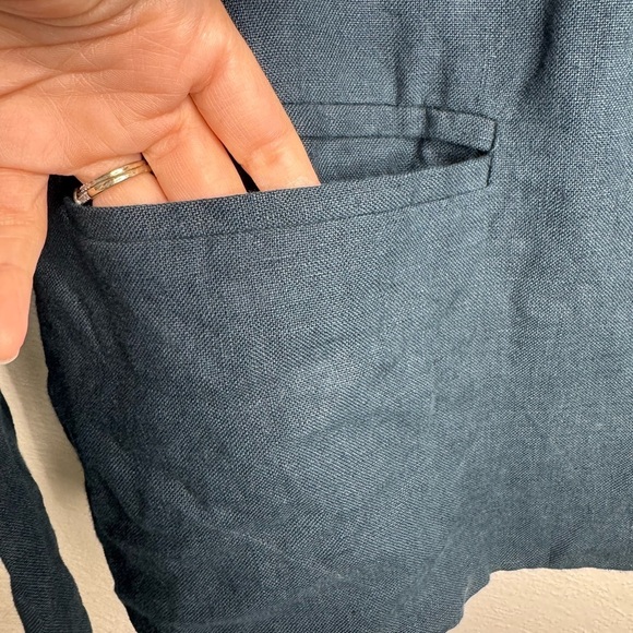 Eileen Fisher Blue Linen Jacket - Picture 4 of 6